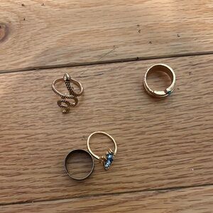 Elegant Gold and Silver Ring Set